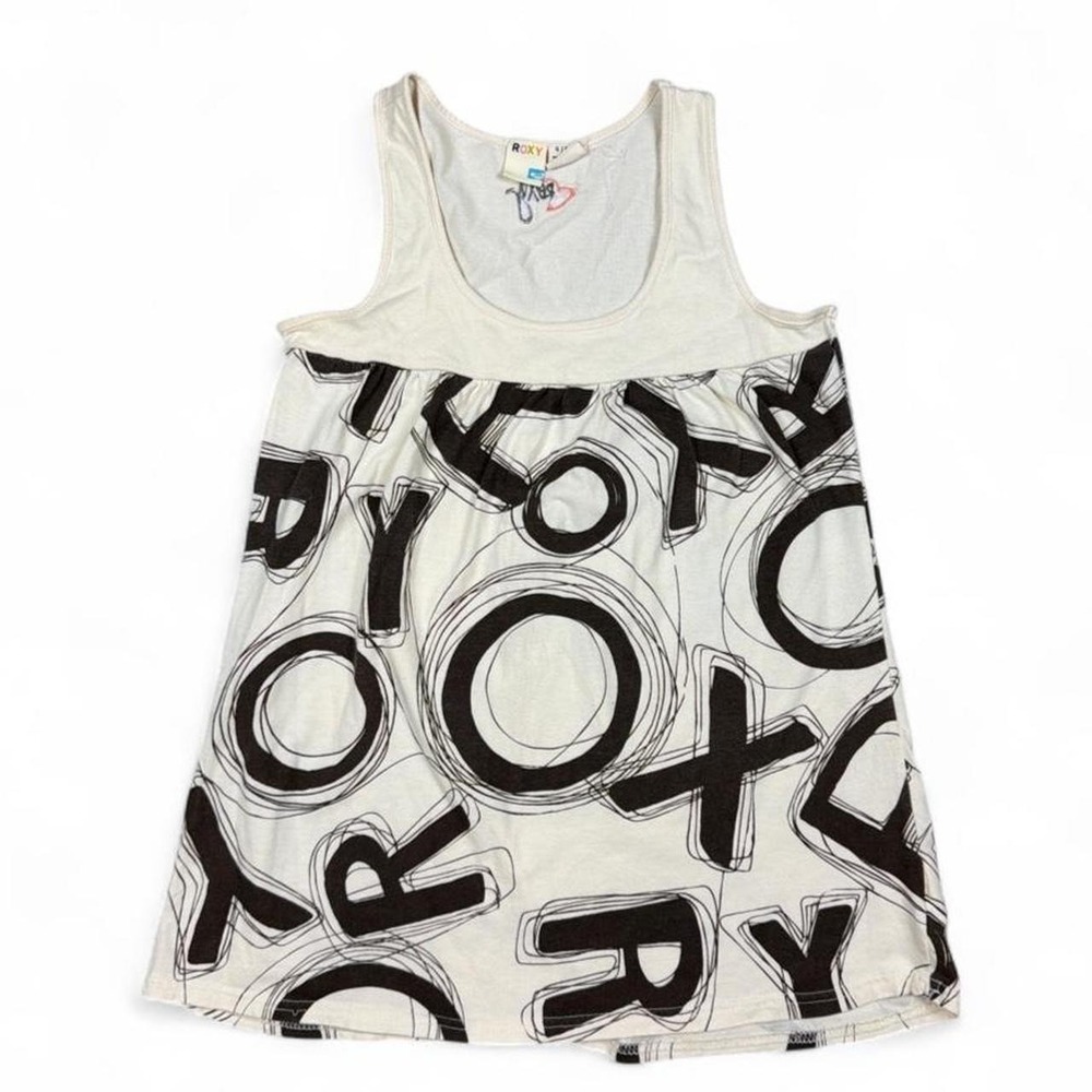 Vintage Y2K Roxy Tank Top, Women's small cream and brown